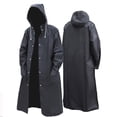 thumbnail image 2 of Naiovety Chubasquero largo Unisex para senderismo Poncho con capucha impermeable a prueba de viento EVA impermeable para lluvia ciclismo Paraguas de lluvia Negro XXXL, 2 of 6
