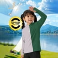 thumbnail image 5 of Xdegoge Big Boys Sun Protection Hooded Shirt Color Block Splicing Design Long Sleeve Summer Cooling Top With Thumb Holes Quick Dry Breathable Sport Activewear, 5 of 6