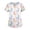 #01 White, variant on Easter Scrub Shirts for Women Short Sleeve V-Neck Bunny Eggs Printed T Shirt Dressy Loose Fit Nursing Uniforms Tunic Tops with Pocket, #01 White, S