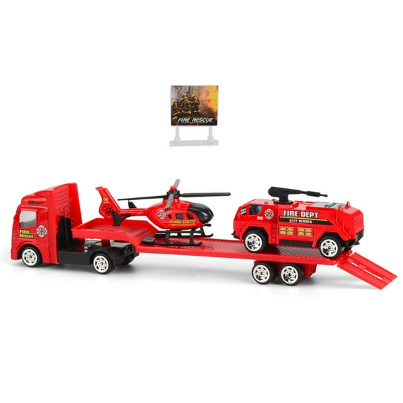 Inertia Sliding Trailer Toy 1 64 Mini Alloy Engineering Car Child Car Model 4 Piece Set Christmas Gifts Toys For Boys 3-6 years