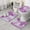 Purple Floral And, variant on Purple Floral and Petal Pattern Bathroom Rugs Sets 3 Piece,Toilet Cover Set,Absorbent Non Slip Bathroom Mats Sets with U-Shaped Contour Rug Toilet Rug Set