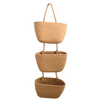MyGift 12.5 Inch Woven Wall Mounted Basket - Rustic Seagrass Magazine Holder, Mail Organizer, Decorative Storage