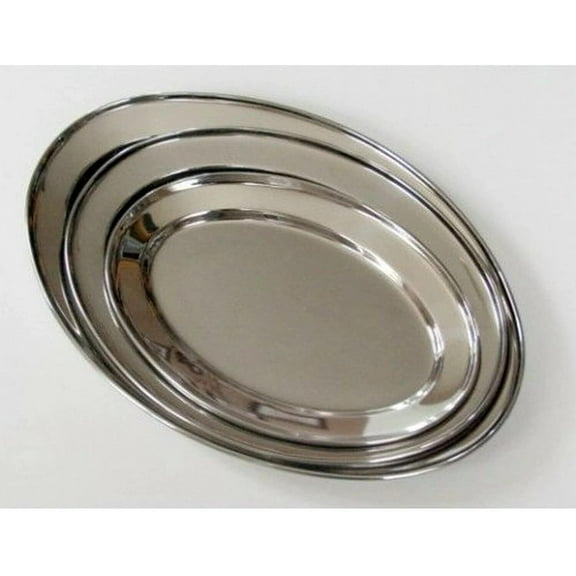 Juego de Servir Ovalado de Acero Inoxidable 3 Piezas - 14, 16, 18 Pulgadas, Duradero y Elegante