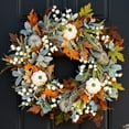 thumbnail image 6 of Fall Decor - Fall Wreaths for Front Door - 18/20 Inch Autumn Maples Leaf Pumpkin Pine Cone Berry Wreath - Fall Decorations for Thanksgiving Halloween Farmhouse Harvest Home Outdoor Indoor Window Wall, 6 of 7