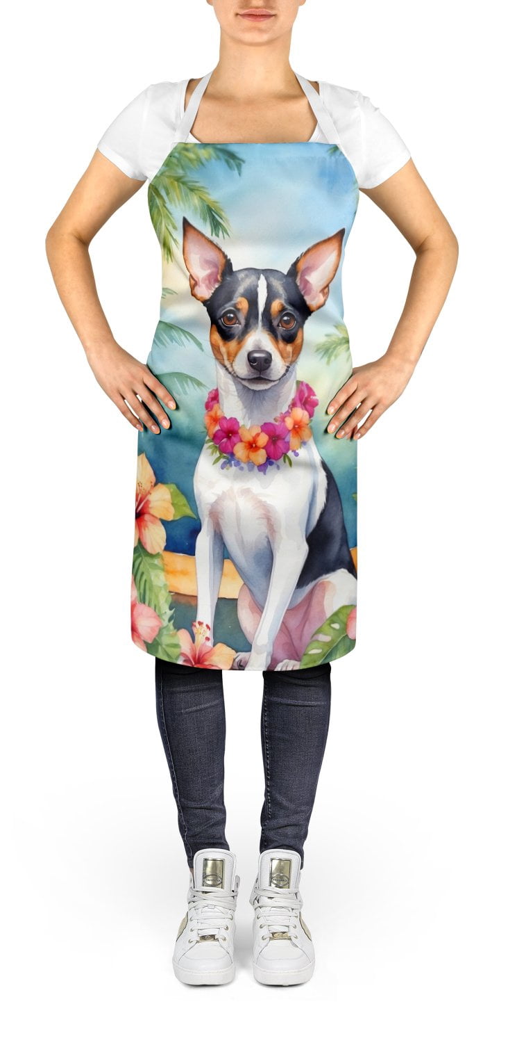 Rat Terrier Luau Apron 27 in x 30 in