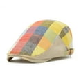 thumbnail image 1 of Unisex Casual Adjustable Colorful Patchwork Shade Tongue Forward Beret Hat, 1 of 5