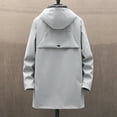 thumbnail image 5 of QHFBli Mens Long Trench Coat Men's Slim Fit Mid-Length Anorak Jacket Hooded Windproof Trench Coat for Grey XXXL, 5 of 9