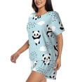 thumbnail image 2 of Picia Cute Panda Bear Pajamas Sets for Women Soft Short-Sleeved Pjs with Lounge Shorts Two Piece Sleepwear-3X-Large, 2 of 9
