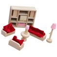 thumbnail image 5 of 11PCS Natural Wooden Doll House Furniture for Lounge Room (Not include Red Pillow), 5 of 5
