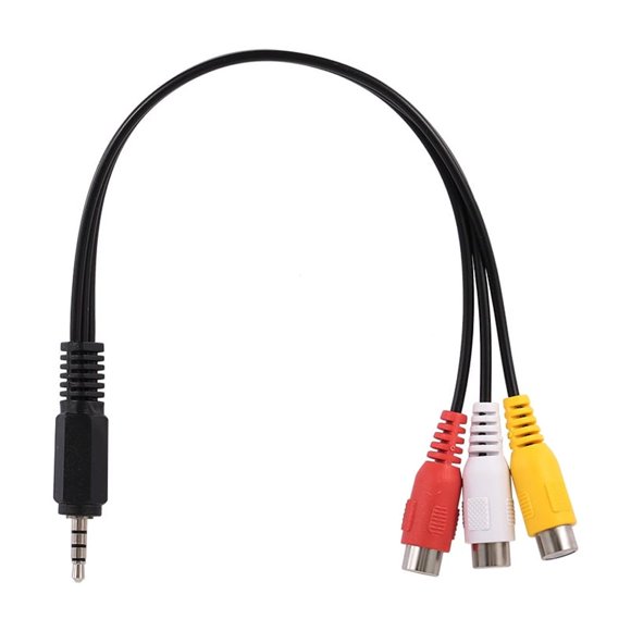 Av 3.5mm Jack to 3 Audio Video Cable Male to 3 Female Plugs AV Adapter Cable