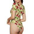 thumbnail image 3 of Naloa Cherries and Ladybirds Women's Short-Sleeved Onesie, One-Piece Swimsuit for Parties, dates, clubs - XX-Large, 3 of 9