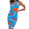 thumbnail image 6 of Yuemengxuan Women’s Fashionable Swirl Jacquard Halter Backless Skinny Knitted Midi Dress, 6 of 7