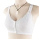 thumbnail image 3 of Gibobby Brasier con Cierre Frontal Push Up Ropa interior sexy con botones en la parte delantera para mujer Sin llantas Chaleco Sujetador de talla grande(Blanco,X-Grande), 3 of 4