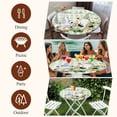 thumbnail image 7 of Easter Round Tablecloth, Fitted Table Cover with Elastic for 55"-60" Round Tables, Spring Gnomes Flowers Rabbit Butterfly Green Plaid Table Cloth Outdoor Indoor Dinning Party Waterproof Tablecloths, 7 of 7