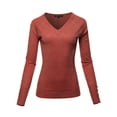 thumbnail image 1 of FashionOutfit Women's Casual Style Gold Button V-neck Viscose Sweater Top, 1 of 1