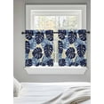 thumbnail image 5 of Blue Palm Leaves Tier Curtains 24 Inch Length,Sheer Curtains for Bedroom Living Room Window Farmhouse Summer Beige Tropical Plants Voile Drapes Kitchen Curtains Small Half Window 27.5"x24" 2 Panels, 5 of 7