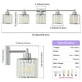 thumbnail image 5 of Deyidn Modern 5-Light Bathroom Vanity Light with Crystal Shades, 39 Inch Chrome Dimmable Light Fixture for Mirror, 5 of 10