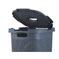 thumbnail image 2 of Laundry Basket, Laundry Hamper with Lid, Large 60-liter Deluxe Wicker Style Slim and Tall Hamper with Cutout Handles, to Storage Dirty Clothes in Washroom, Bathroom, Bedroom. Grey Color. By Superio., 2 of 3