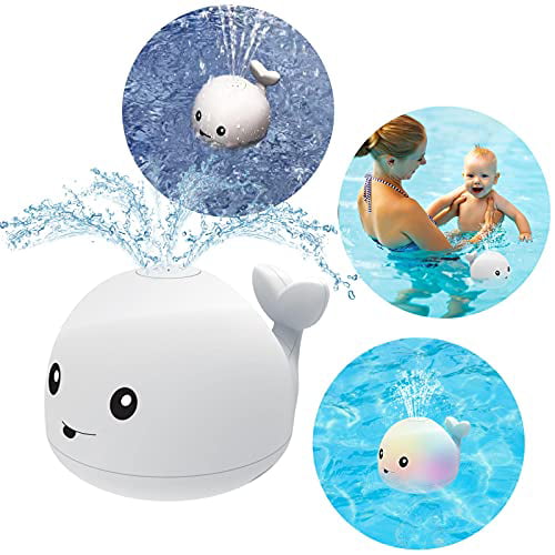Pool Bathtub Toys Pack of 2 DPTOYZ 2021 Updated Baby Bath Toys Light Up Bath Toys Whale Automatic Squirt Bath Toys with LED Light
