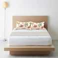 thumbnail image 6 of Yayeee Pillowcase Standard Size Set of 2 Satin Wrinkle Resistant Pillow Case, Beige Autumn Leaves, 6 of 7