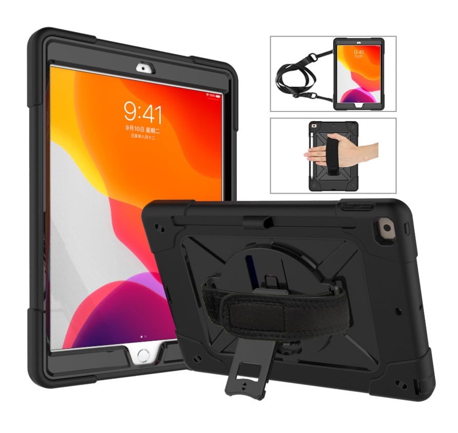 For iPad 5/6/7/8/9th Gen Air1 2 Mini 6 Pro 360 Rotating Stand Kids Silicone Case