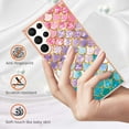 thumbnail image 2 of Nalacover Slim Case for Samsung Galaxy S24 Ultra, Fish Scale Marble Pattern Phone Case for Women Girls Compatible with MagSafe, TPU Shockproof Scratch Resistant Protection Cover, Colorful Scales, 2 of 5