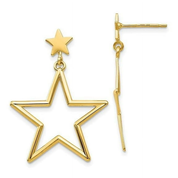 Primal Gold 14 Karat Yellow Gold Star Dangle Post Earrings