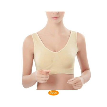 

3pcs Women Wirefree Seamless Sport Bra Breathable Top Up Girl Push Running Yoga