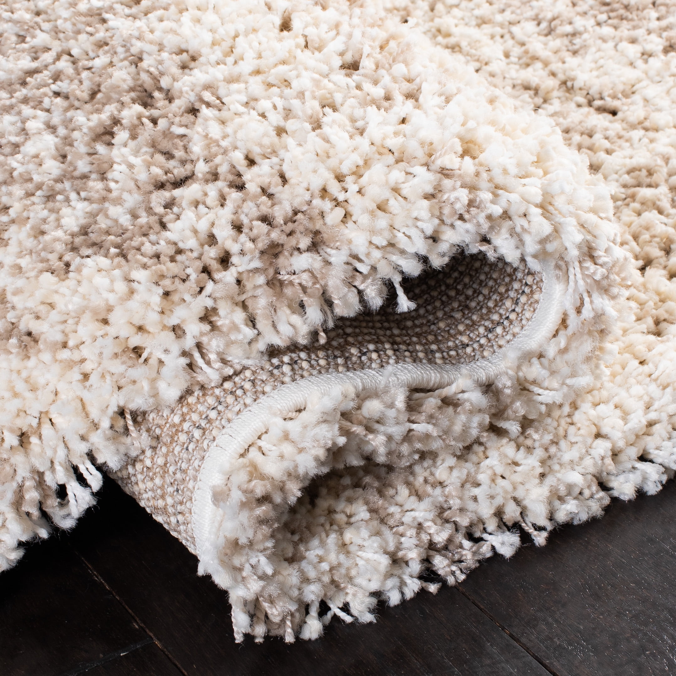 SAFAVIEH Hudson Jack Abstract Shag Area Rug, Ivory/Beige, 8' x 10'