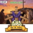 thumbnail image 2 of Forestwhale 2D Wooden Easter Resurrection Scene Ornament, He is Risen Hollow Wood Sign, Religious Tabletop Decor for Home, , and Easter Celebrations, 2 of 7