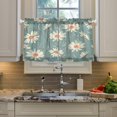 thumbnail image 4 of Daisy Flower Kitchen Curtains 36 Inch Length Blackout Thermal Insulating Tier Curtains with Rod Pockets Short Curtains Home Decor for Living Room/Bedroom, 4 of 6