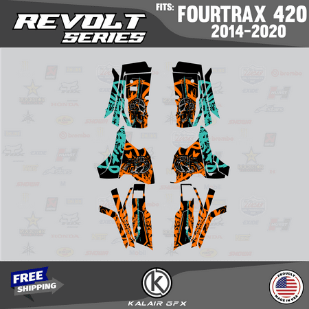 Kalair GFX Graphics Kit for Honda Fourtrax 420 (2014-2020) Revolt Series Kalair GFX Graphics Kit for Honda Fourtrax 420 (2014-2020) Revolt Series