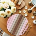 thumbnail image 2 of Pink Wood Grain Round 13 Inch Placemats Set of 8, Brown Vintage Mottled Country Stripes HeatResistant Non Slip Place Mats for Dining Table, Wipeable Braided Kitchen Table Mats for Housewarming, 2 of 9