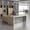 Right Return-Multicolor, variant on 63 inch L Shaped Executive Desk with Cable Box 2 Drawers File Cabinets