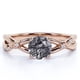 thumbnail image 1 of Anillo de Compromiso Moderno JeenMata con Cuarzo Rutilado Negro 1,1 Uds y Moissanita Oro Rosa 18 K sobre Plata, 1 of 6