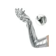 thumbnail image 3 of INSPIRE CHIC Women's Faux Leather Gloves Shiny Full Finger Opera Long Evening Warm Glove One Size Silver, 3 of 6