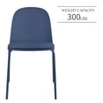thumbnail image 2 of Set of 4 Armless Plastic Dining Chair Metal Legs for Dining Room Plastic Molded Seat With Cushion, Blue, 2 of 11