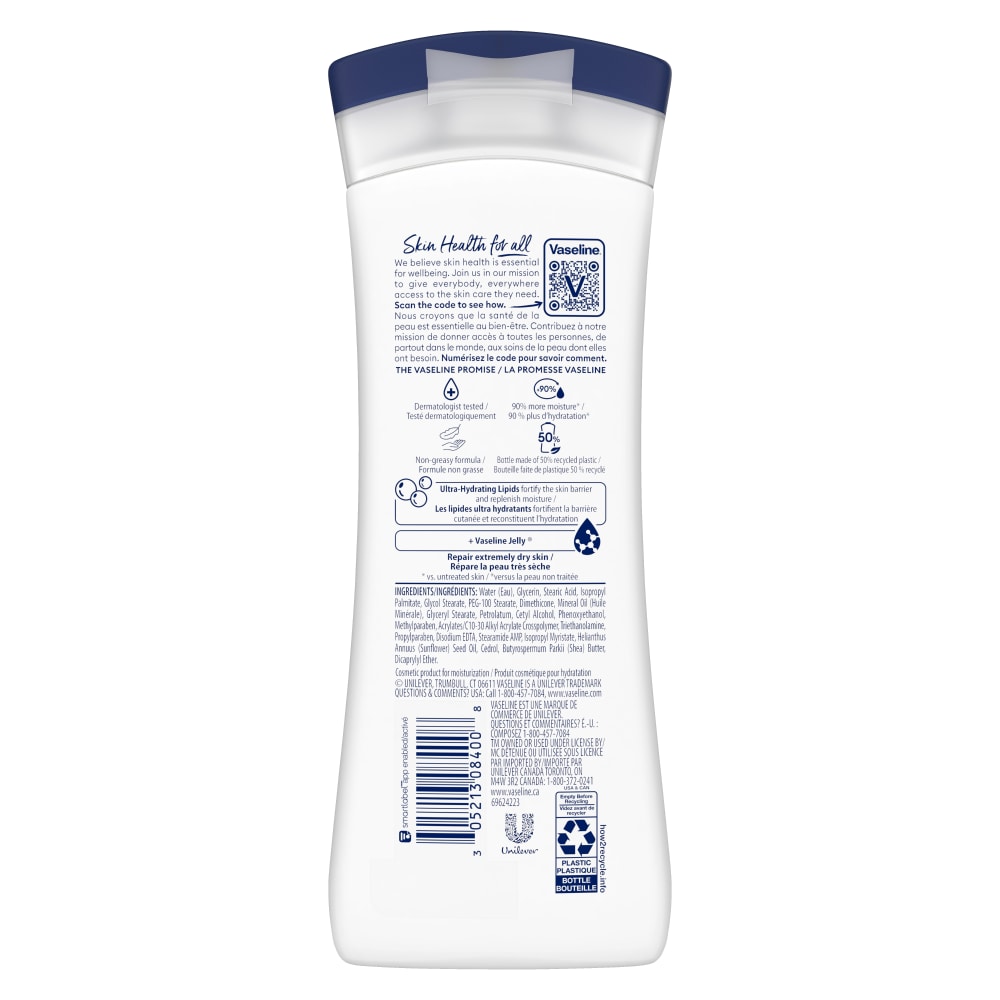 Pack of 2 Vaseline Intensive Care Body Lotion Advanced Repair Unscented for Dry Skin, 10 fl oz (Package May Vary)
