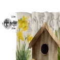 thumbnail image 5 of Kitchen Valances for Window, Home Sweet Home Words on Linen Light Filtering Rod Pocket Valance Curtain, Bird Cages Kettles Short Curtains Window Topper for Bedroom Bathroom Living Room 54x18in, 5 of 9