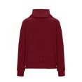 thumbnail image 6 of WFJCJPAF 2025 New Product Blouses for Women Plus Size,Fashion Women's Casual Long Sleeve Turtleneck Ladies Solid Zipper Tops Blouse - Wine XXL, 6 of 8