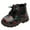 Black, variant on Kids Cowgirl Boots Cowboy Western Boots Boys Girls Lace up Cherry Print Mid Calf Riding Shoes