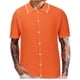 thumbnail image 2 of Playeras Elvqul de Hombre Playa Naranja Manga Corta de Color Sólido con Solapa, 2 of 6