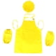 thumbnail image 1 of Delantal de pintura para niños, conjunto de delantal de cocina para niños, delantal + gorro + mangas, talla L, amarillo, 1 of 8