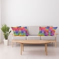 thumbnail image 4 of Ambesonne Abstract Throw Pillow Cover 4 Pack, Rainbow Colors Squares, 24", Multicolor, 4 of 5