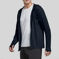 thumbnail image 2 of Men's Lightweight Jackets Sun Protection Plus Size Full Zip Long Sleeve Hooded Big & Tall Coat for Men Outwear Jackets with Pockets Navy XXL, 2 of 8