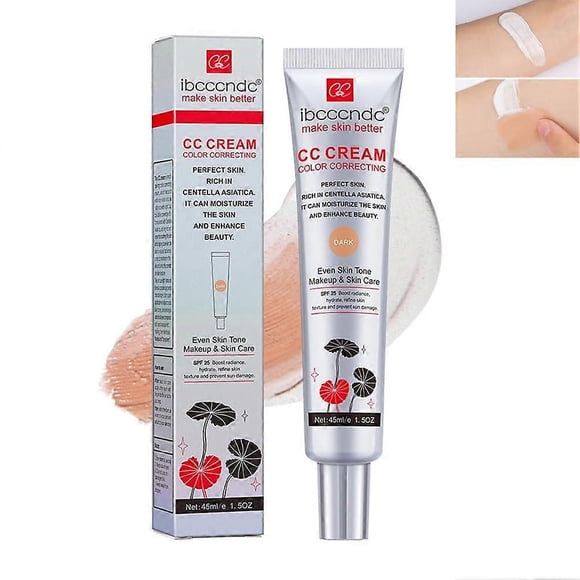 Crème Cc Changeant de Couleur Coréenne - Soins de la Peau et Maquillage 2 en 1, Fond de Teint Hydratant 45 ml avec Centella Asiatica Multi