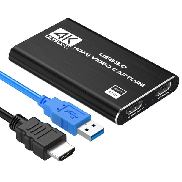 DIGITNOW Audio Video Capture Card,4K HDMI USB 3.0Capture Adapter Video Converter 1080P 60fps Portable Capture Device for Video Game Recording Live Streaming Broadcasting,Support Camera PS4 Xbox-Silver 