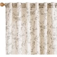 thumbnail image 1 of Grey Floral Linen Curtains 84 Inch Length Farmhouse Flower Patterned Curtain Back Tab Drapes for Living Room Bedroom Light Filtering Vintage Rod Pocket Drapes, 2 Panels, Gray on Beige, 1 of 15