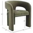 thumbnail image 3 of SAFAVIEH Couture Catharia Luxury Velvet Solid Dining Armchair, Olive Green, 3 of 14