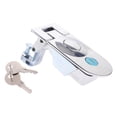 thumbnail image 2 of Terraxo Compression Latch Push Button Lock Flush Mount Keyed Trigger Zinc Alloy Heavy Duty Spring Loaded Anti Duplication Keyed Replacement Suitable for RV Camper Trailer Access Silver, 2 of 8